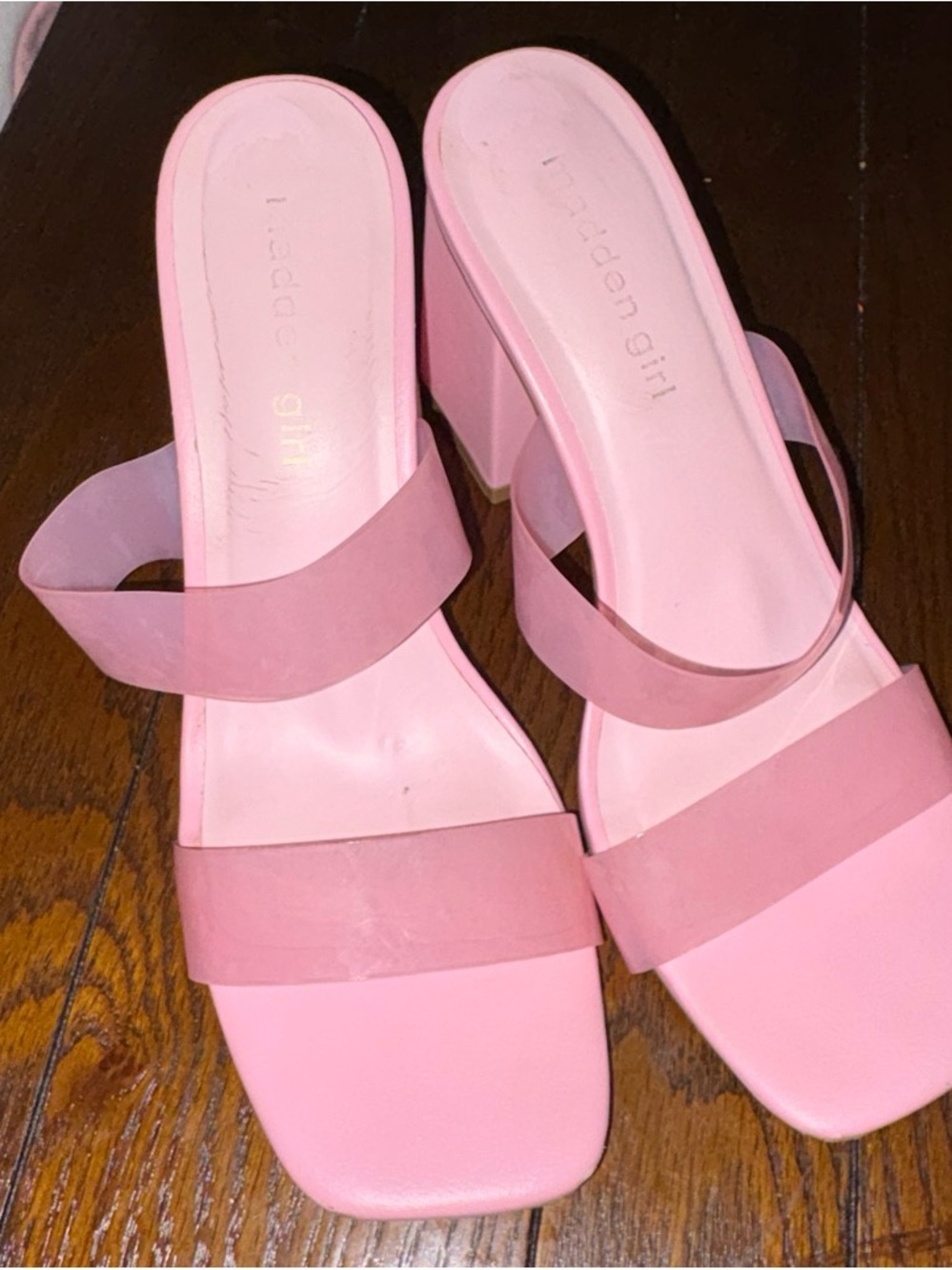 ILIA Pink Block Heel Slide Sandals